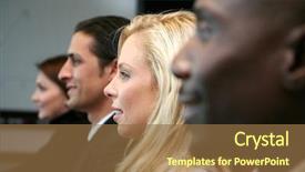  Presentation with team work and productivity - Slides featuring executive board - business team sitting background and a  colored foreground