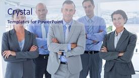  Presentation with team working together - Slide set having executive board - business team working happily together background and a lemonade colored foreground