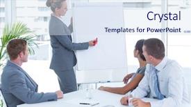  Presentation with whiteboard - PPT layouts with executive board - manager presenting whiteboard to his background and a sky blue colored foreground