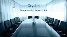  Presentation with board meeting - PPT theme consisting of executive board - meeting room with aquarium background and a sky blue colored foreground