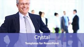  Presentation with staff - Presentation featuring executive board - successful business man standing background and a  colored foreground