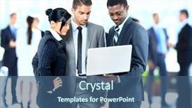  Presentation with working together - PPT theme with executive board - successful business people working together background and a ocean colored foreground