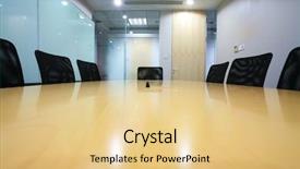  Presentation with meeting - Slide deck consisting of executive board - view of modern meeting room background and a lemonade colored foreground