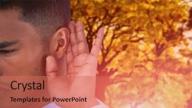  Presentation with executive - Presentation design consisting of executive branch - close up of businessman trying background and a  colored foreground