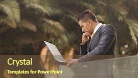  Presentation with fatherhood and working - PPT theme with executive branch - confident young businessman working background and a tawny brown colored foreground