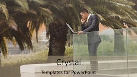  Presentation with confident - Presentation theme with executive branch - confident young businessman working background and a coral colored foreground