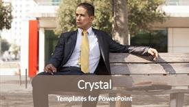  Presentation with park - Presentation theme with executive branch - handsome businessman sited background and a coral colored foreground