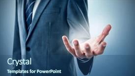  Presentation with purple - Theme having executive business abstract - midsection of businessman indicating background and a ocean colored foreground