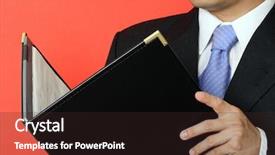  Presentation with notepad - Presentation design with executive business proposal - businessman reading his notepad background and a wine colored foreground