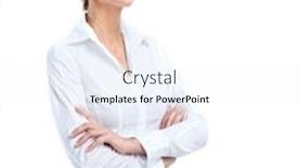  Presentation with executive - Slide deck featuring executive business woman isolated over white background background and a white colored foreground