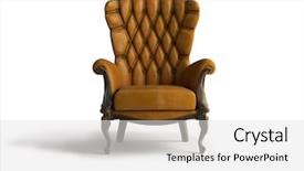  Presentation with brown and white - Slide set featuring executive chairs - brown leather armchair background and a  colored foreground