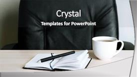  Presentation with executive - Presentation theme featuring executive chairs - empty workplace in office background and a  colored foreground