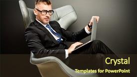 Presentation with modern elegant - PPT layouts consisting of executive chairs - imposing mature man in elegant background and a tawny brown colored foreground