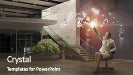  Presentation with office chair - Colorful theme enhanced with executive chairs - lady boss in office chair backdrop and a tawny brown colored foreground