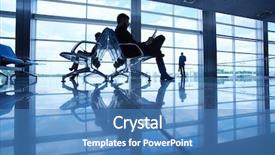  Presentation with airport - Presentation theme enhanced with executive chairs - two business partners reading background and a teal colored foreground