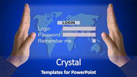  Presentation with hold hand - Slides having executive coaching - hand hold technology system login background and a  colored foreground