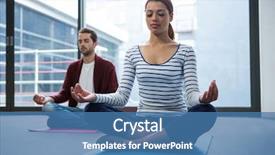 Presentation with yoga - Presentation theme having executive free - man and woman doing yoga background and a teal colored foreground