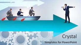  Presentation with audit business compliance concept - Presentation featuring executive leading meeting - leadership concept with various business background and a light blue colored foreground