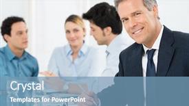  Presentation with portrait happy family smiling - Colorful presentation theme enhanced with executive leading meeting - portrait of successful smiling mature backdrop and a teal colored foreground