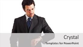  Presentation with executive functions - Beautiful slides featuring executive looking at the watch backdrop and a light gray colored foreground