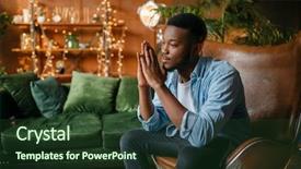  Presentation with lounge - Presentation design having executive lounge - black man sitting background and a  colored foreground