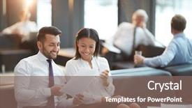  Presentation with airport lounge - Colorful slides enhanced with executive lounge - two elegant partners sitting backdrop and a violet colored foreground