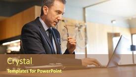  Presentation with lounge - Beautiful PPT layouts featuring executive-man-working-in-hotel backdrop and a red colored foreground