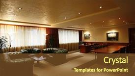  Presentation with executive - PPT theme featuring executive office background and a tawny brown colored foreground