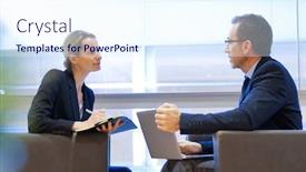  Presentation with waiting room - PPT theme featuring executive-people-meeting-in-airport background and a sky blue colored foreground