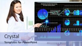  Presentation with executive - Audience pleasing presentation design consisting of executive planning - image of young woman making backdrop and a light blue colored foreground