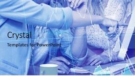  Presentation with shares - PPT theme consisting of executive presentation skills - stocks and shares against graphic background and a  colored foreground