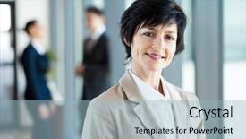  Presentation with aged - PPT layouts with executive woman - modern middle aged businesswoman portrait background and a light blue colored foreground