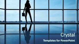 Presentation with executive - Audience pleasing slides consisting of executive woman - outline of office worker backdrop and a  colored foreground