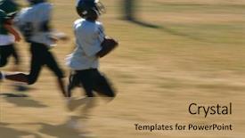  Presentation with baby congratulation boy blue - PPT theme featuring exellence - motion blur of boy running background and a coral colored foreground