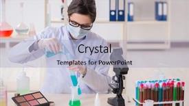  Presentation with beauty products - Beautiful slides featuring exeprience biotechnologie cream - lab chemist checking beauty backdrop and a  colored foreground