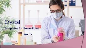  Presentation with beauty products - Beautiful theme featuring exeprience biotechnologie cream - lab chemist checking beauty backdrop and a  colored foreground