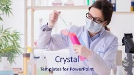  Presentation with beauty products - Audience pleasing presentation design consisting of exeprience biotechnologie cream - lab chemist checking beauty backdrop and a  colored foreground