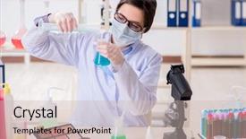  Presentation with beauty products - Cool new slide deck with exeprience biotechnologie cream - lab chemist checking beauty backdrop and a soft green colored foreground