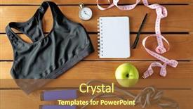  Presentation with electrical equipment motor - Amazing PPT layouts having nutrition exercise - athlete's set with female clothing backdrop and a tawny brown colored foreground