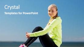  Presentation with woman sport - Presentation with nestle - magellanic penguin helping its nestling background and a gray colored foreground.