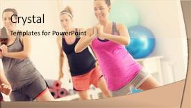  Presentation with group fitness - Slide deck enhanced with exercise ball - group of pregnant women background and a lemonade colored foreground