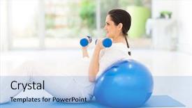  Presentation with pregnant woman - Amazing theme having exercise ball - pretty pregnant woman exercising backdrop and a light blue colored foreground