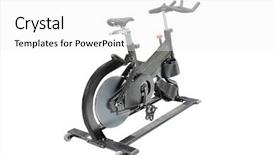  Presentation with exercise - PPT theme having exercise bicycle under the white background background and a white colored foreground