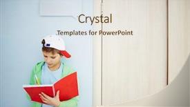  Presentation with exercise - Cool new PPT theme with exercise-book near classroom door backdrop and a  colored foreground