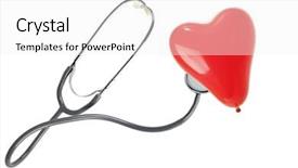  Presentation with stethoscope and red heart health - Beautiful presentation featuring exercise cardiology - stethoscope with a red heart backdrop and a white colored foreground