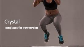  Presentation with elementary school african american female career - PPT layouts enhanced with exercise equipment - fit young african american woman background and a gray colored foreground