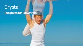  Presentation with gymnastics - Cool new PPT layouts with exercise gymnastics couple backdrop and a teal colored foreground