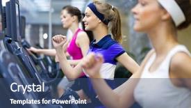  Presentation with exercise kids kid doing fitness - Audience pleasing PPT theme consisting of exercise in a sport center backdrop and a ocean colored foreground