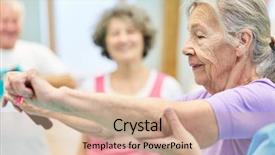  Presentation with exercise class - Audience pleasing PPT theme consisting of elasticity - senior gets help backdrop and a lemonade colored foreground