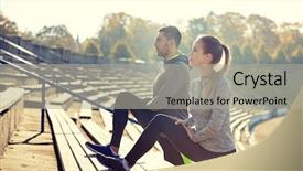  Presentation with lifestyle - PPT layouts featuring exercise lungs - fitness sport exercising and lifestyle background and a light gray colored foreground